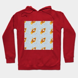 Cute seamless pattern with rockets and stars Hoodie